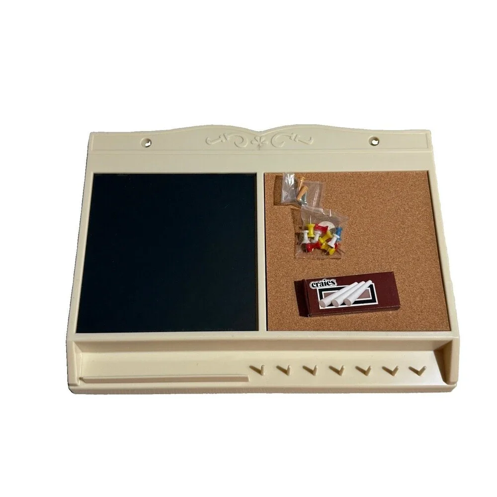 Vintage MCM Style 1985 Note Minder Chalk And Cork board Combo New In Box